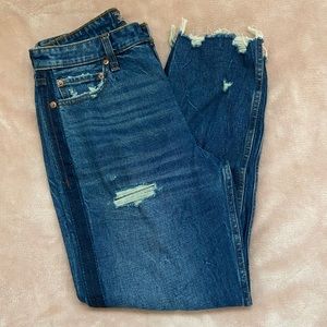 High rise ankle straight jeans